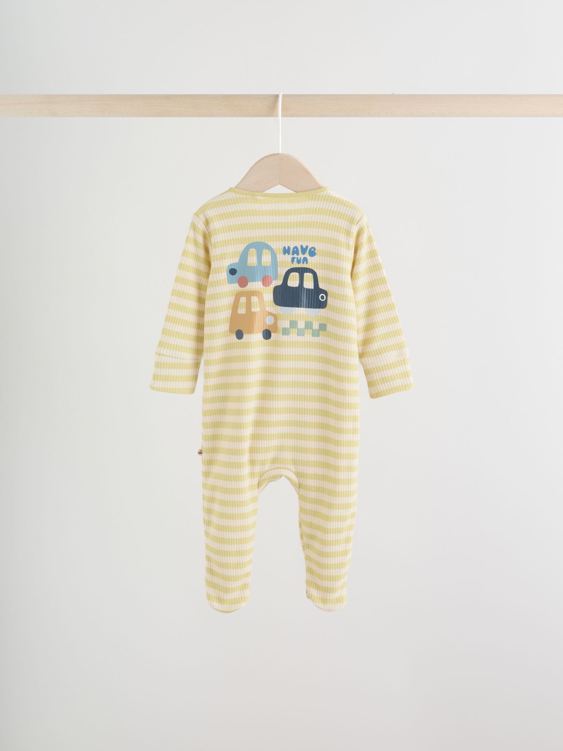 Multi Transport Two Way Zip Baby Sleepsuits 3 Pack (0mths-2yrs) image 6