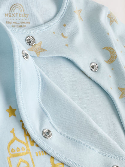 Blue EID Baby Sleepsuit (0mths-2yrs) image 5
