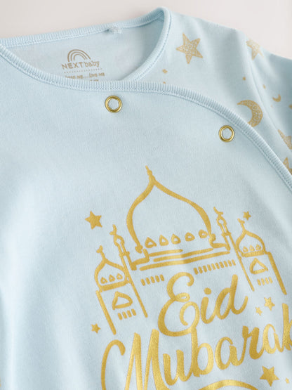 Blue EID Baby Sleepsuit (0mths-2yrs) image 8