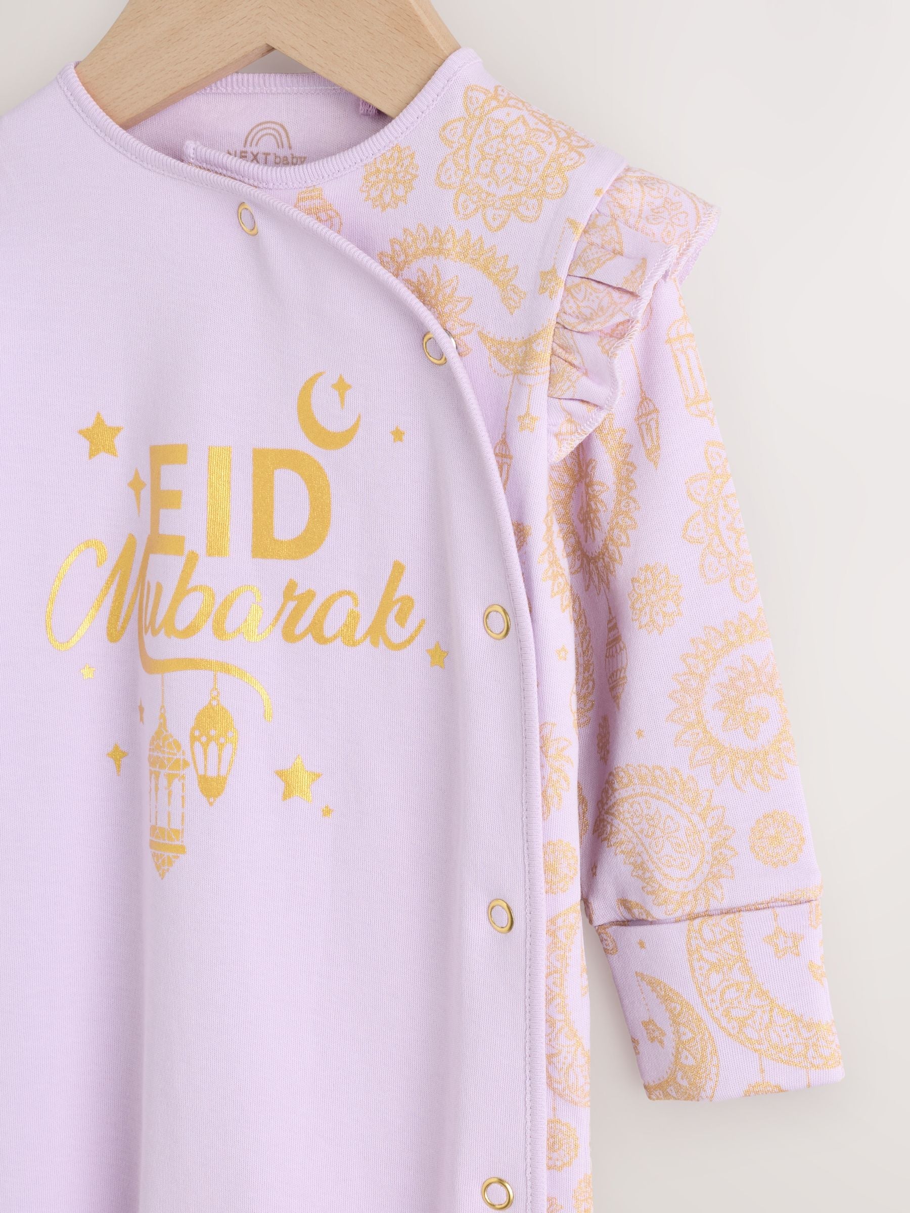 Lilac Purple EID Baby Sleepsuit (0mths-2yrs) image 4