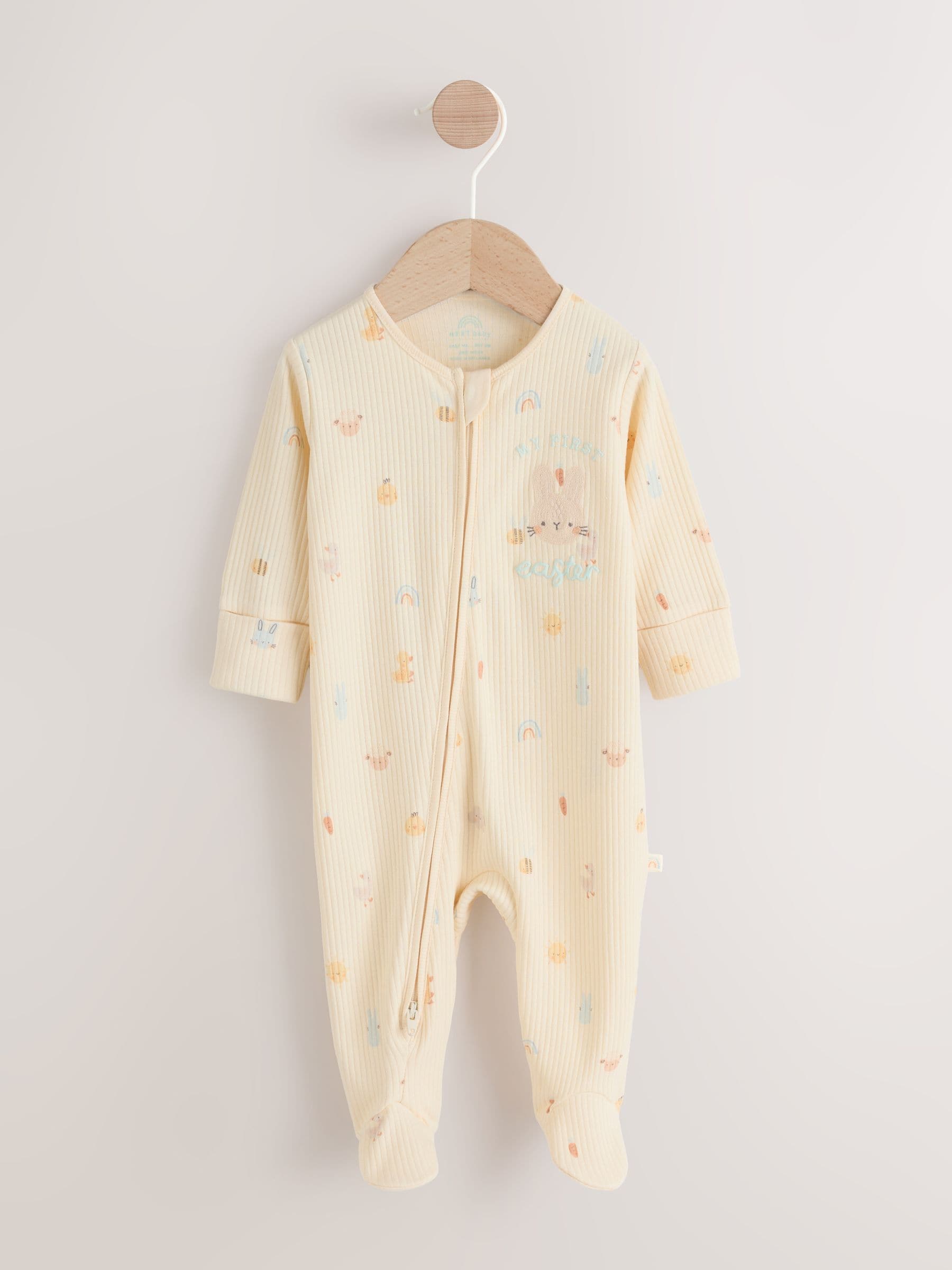 Neutral My First Easter Two Way Zip Baby Sleepsuit (0-18mths) image 1