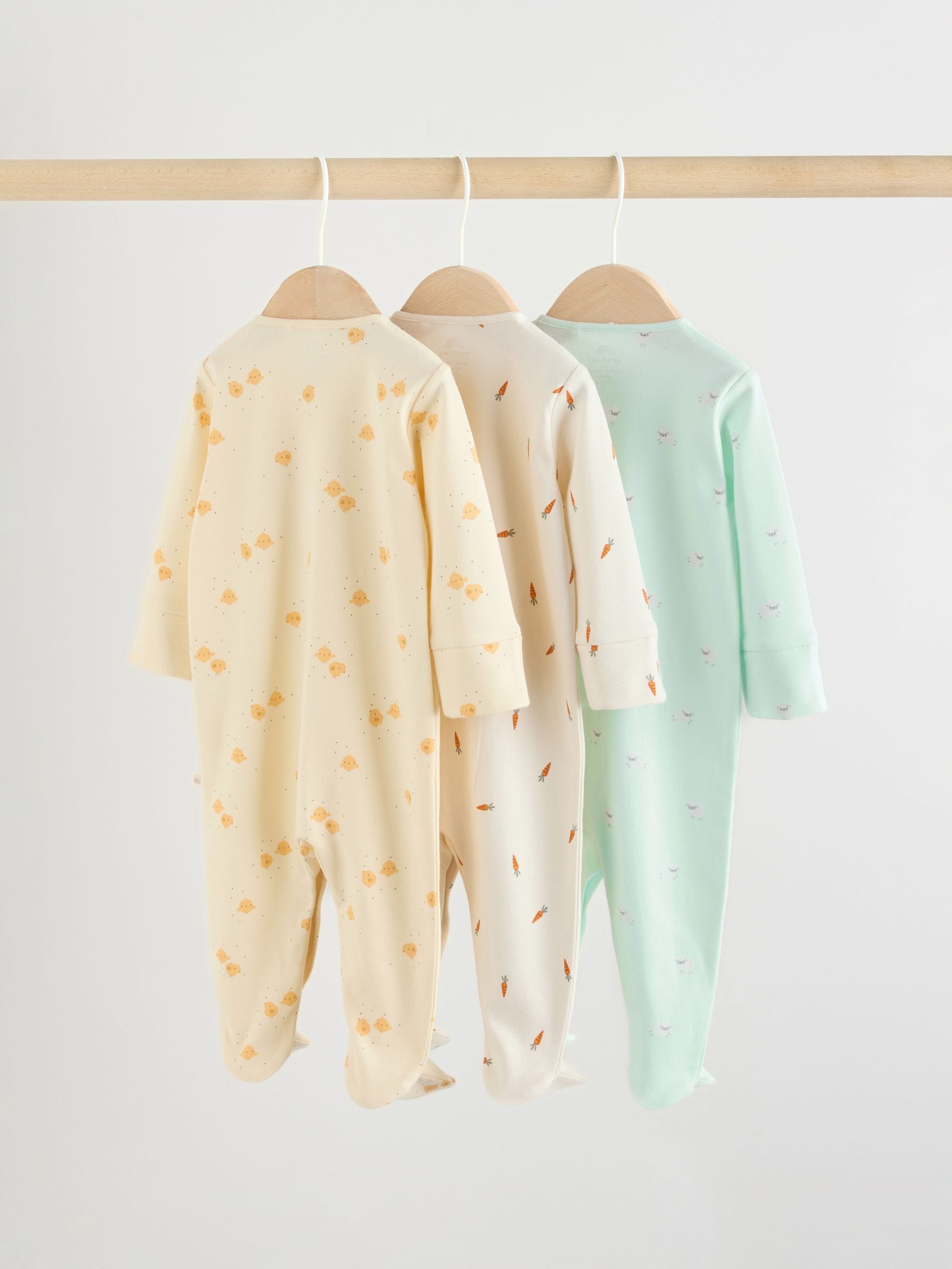 Yellow Spring Character 3 Pack Baby Sleepsuits (0mths-2yrs) image 2