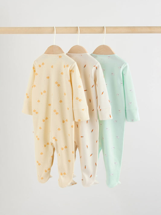 Yellow Spring Character 3 Pack Baby Sleepsuits (0mths-2yrs) image 2
