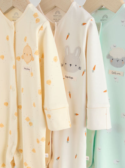 Yellow Spring Character 3 Pack Baby Sleepsuits (0mths-2yrs) image 6