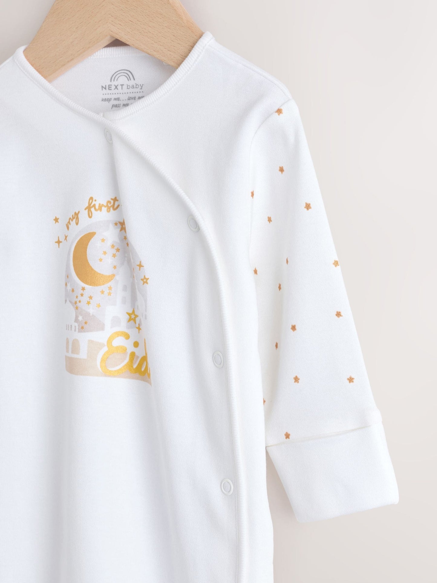 White My First EID Baby Sleepsuit (0mths-2yrs) image 4