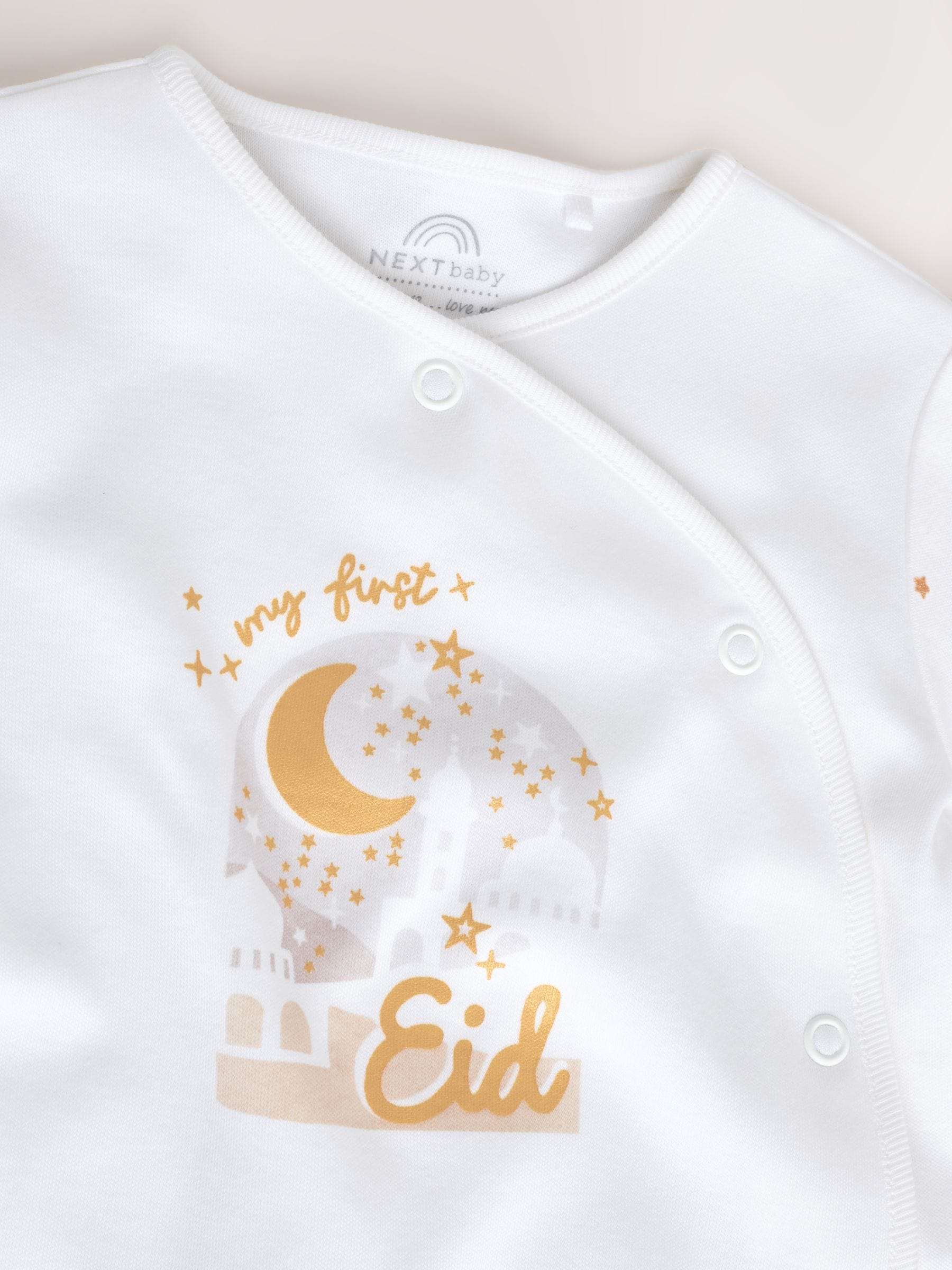 White My First EID Baby Sleepsuit (0mths-2yrs) image 5
