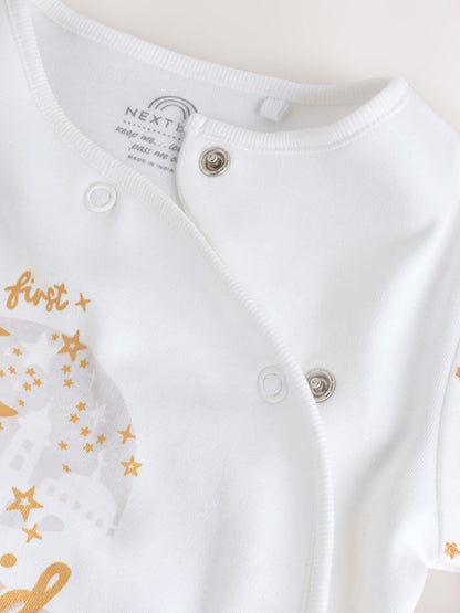 White My First EID Baby Sleepsuit (0mths-2yrs) image 6