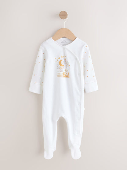 White My First EID Baby Sleepsuit (0mths-2yrs) image 1