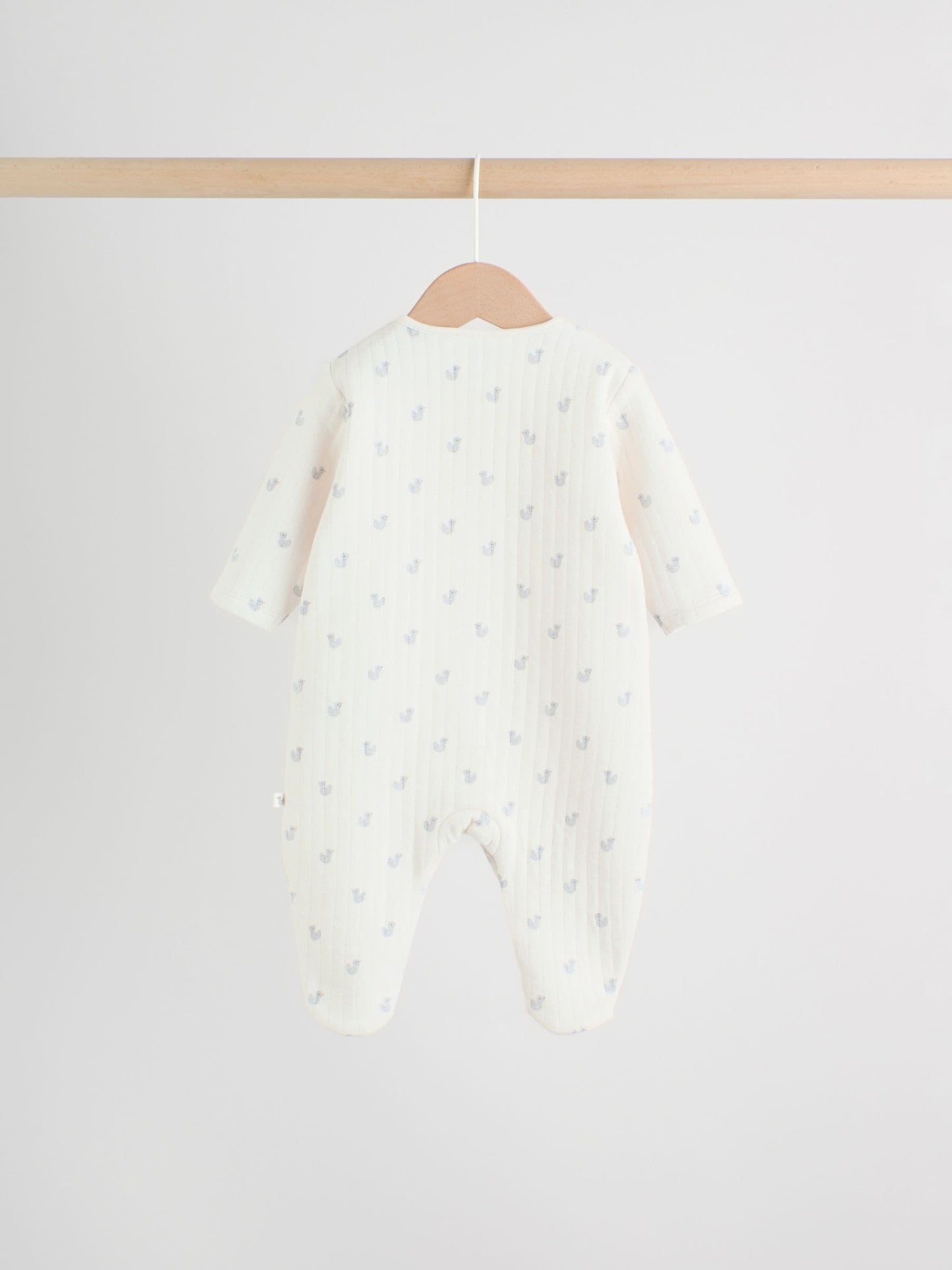 Grey Baby Quilted Sleepsuits 2 Pack image 4