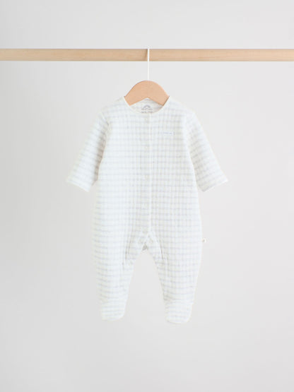 Grey Baby Quilted Sleepsuits 2 Pack image 5