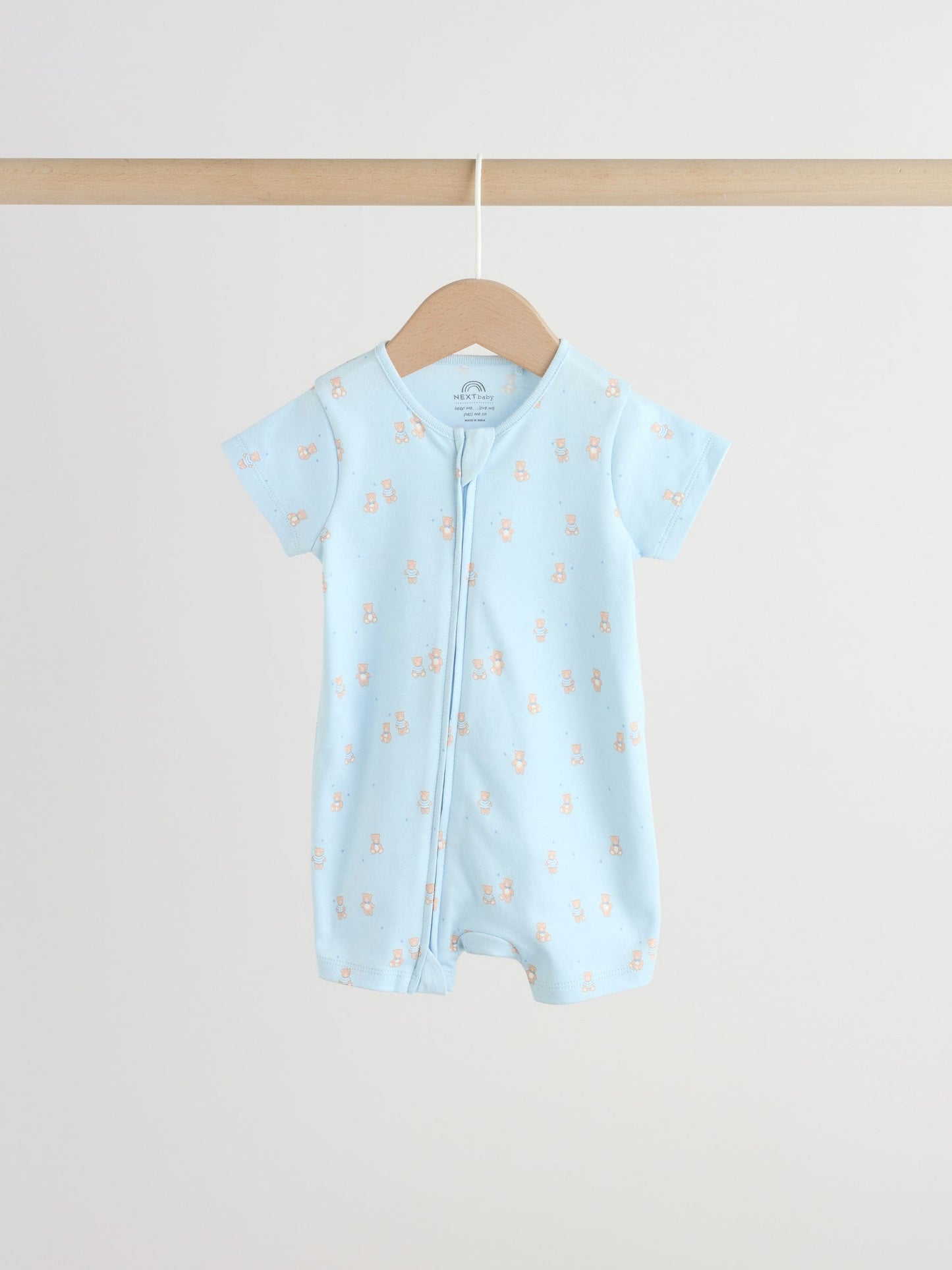 Blue Two Way Zip Baby Rompers 3 Pack (0mths-3yrs) image 3
