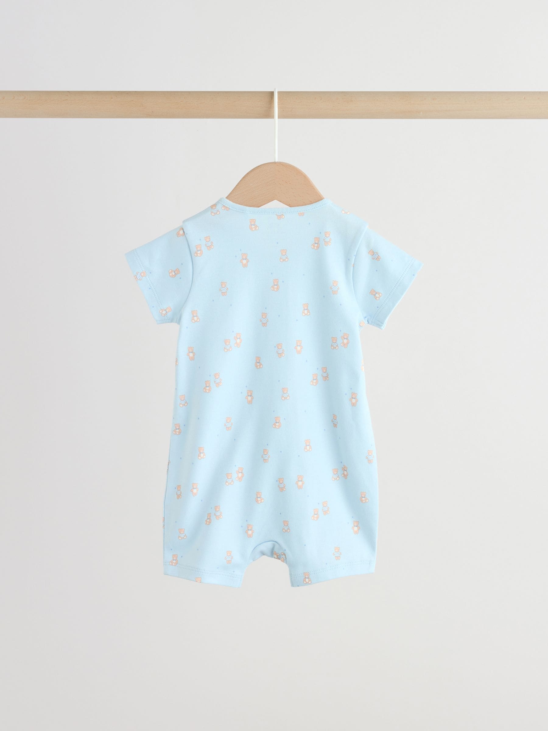 Blue Two Way Zip Baby Rompers 3 Pack (0mths-3yrs) image 4
