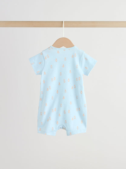 Blue Two Way Zip Baby Rompers 3 Pack (0mths-3yrs) image 4