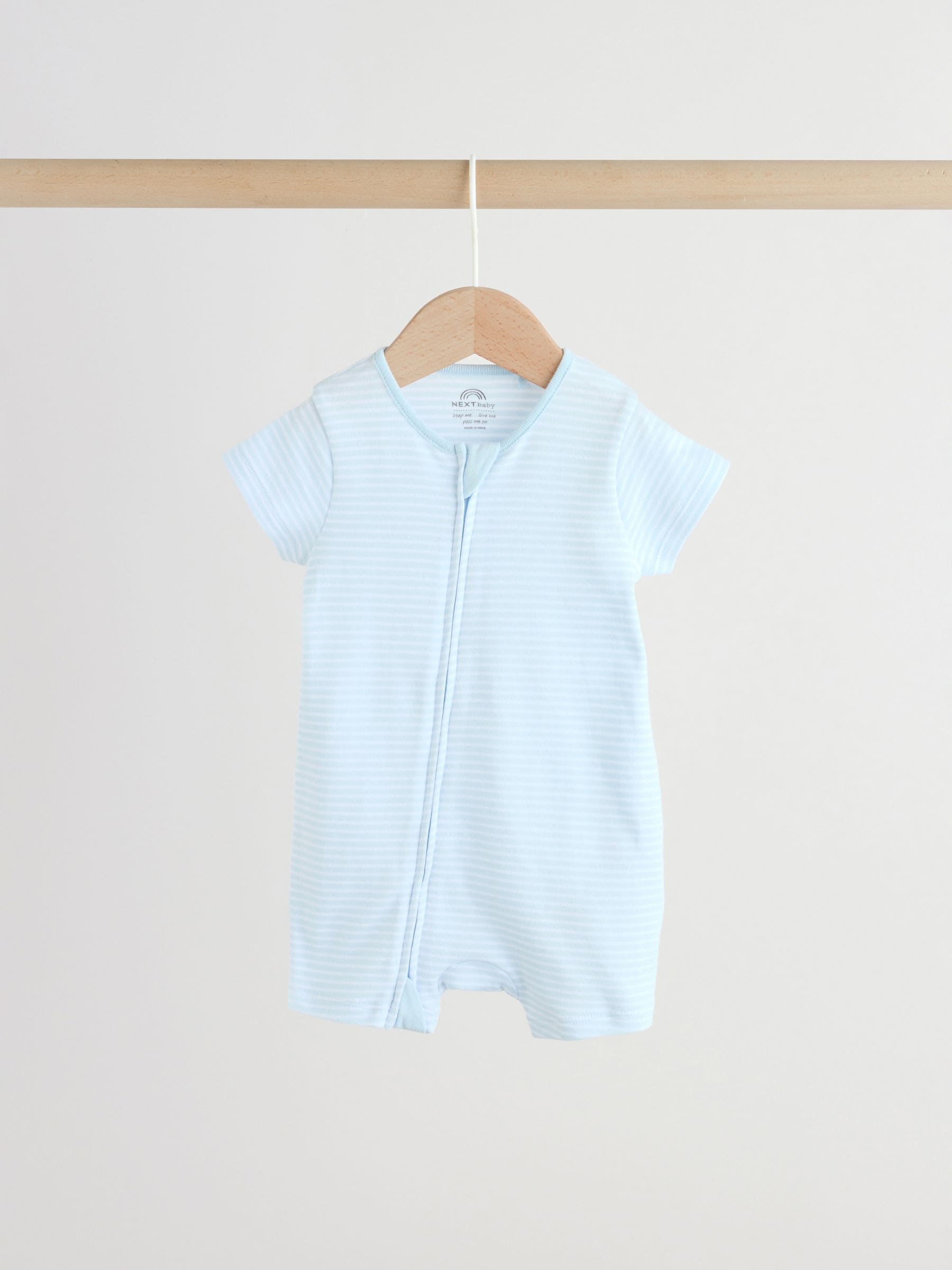 Blue Two Way Zip Baby Rompers 3 Pack (0mths-3yrs) image 6