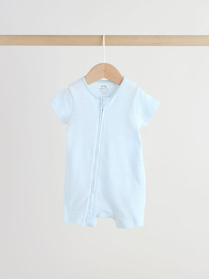 Blue Two Way Zip Baby Rompers 3 Pack (0mths-3yrs) image 6