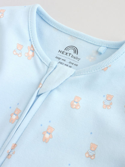 Blue Two Way Zip Baby Rompers 3 Pack (0mths-3yrs) image 9