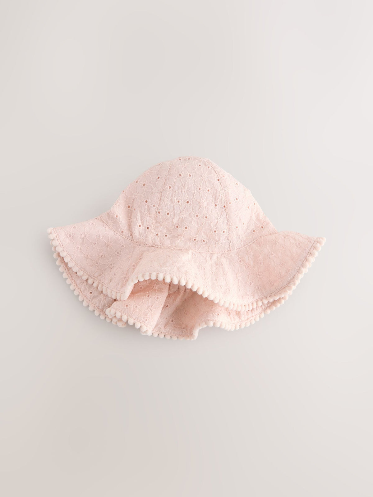 Pink and White Broderie 2pk Baby Bucket Hat image 2