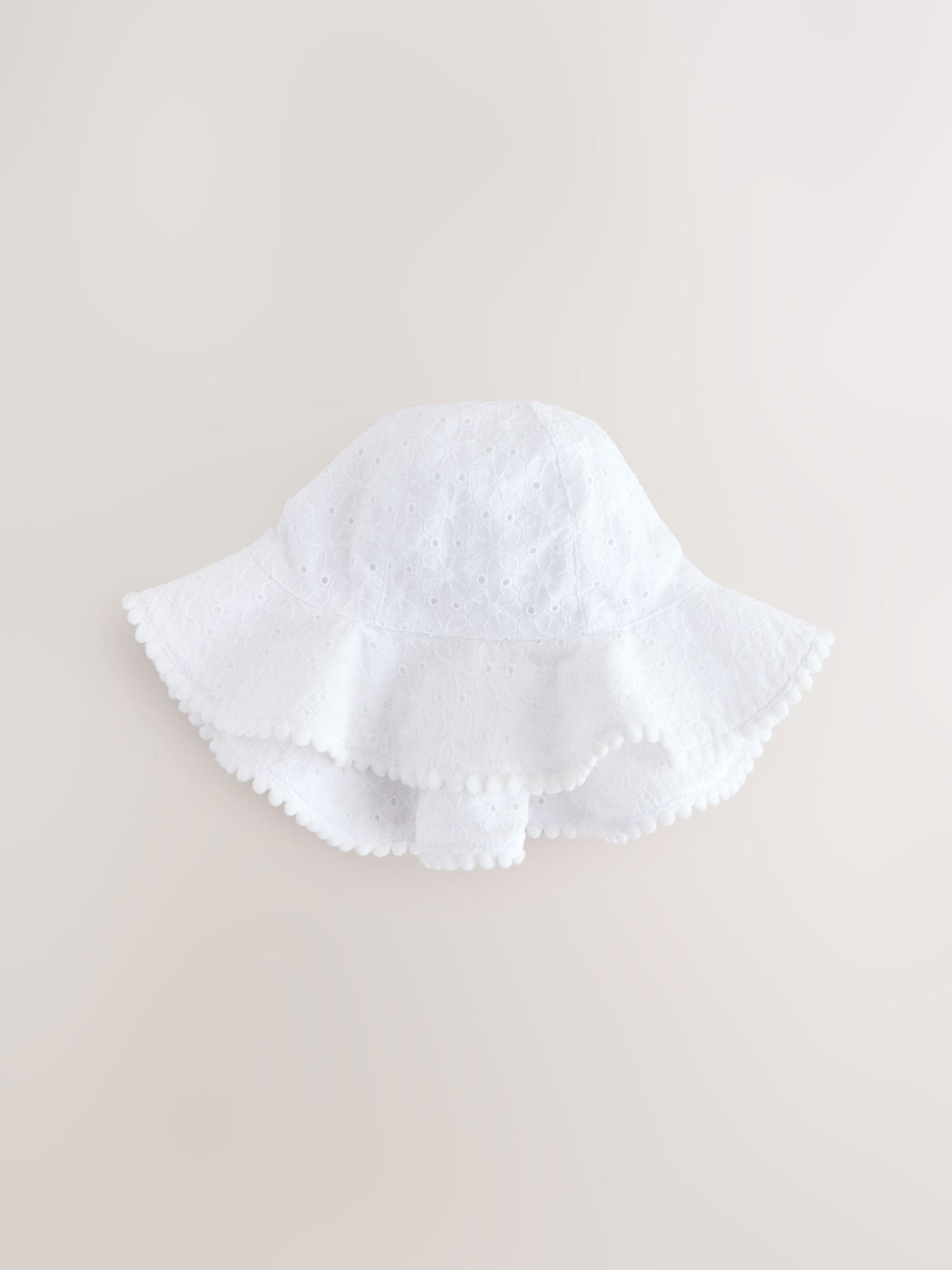 Pink and White Broderie 2pk Baby Bucket Hat image 3