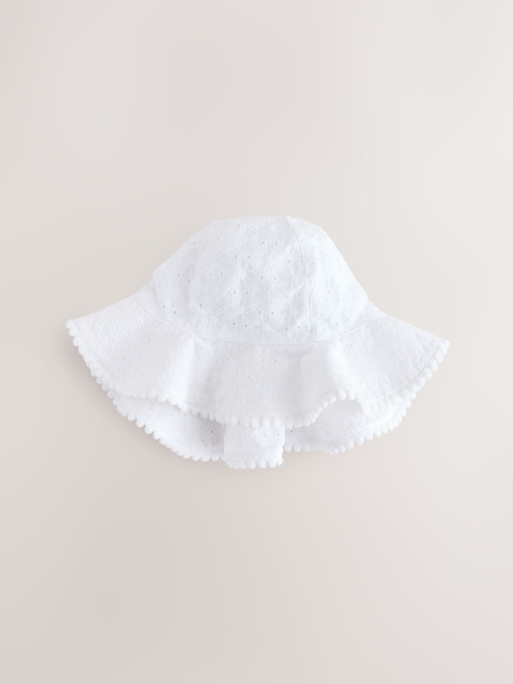 Pink and White Broderie 2pk Baby Bucket Hat image 3