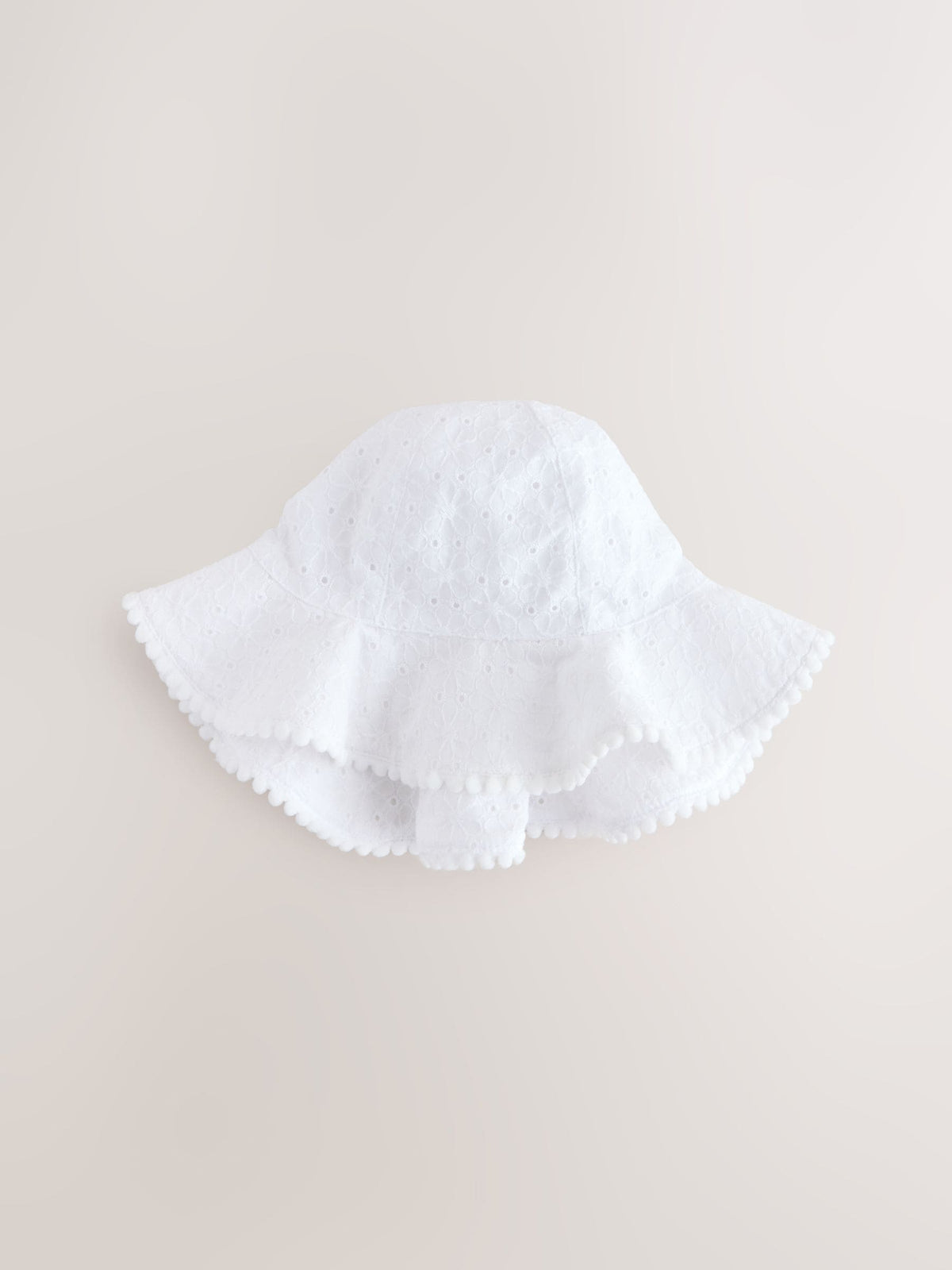 Pink and White Broderie 2pk Baby Bucket Hat image 3