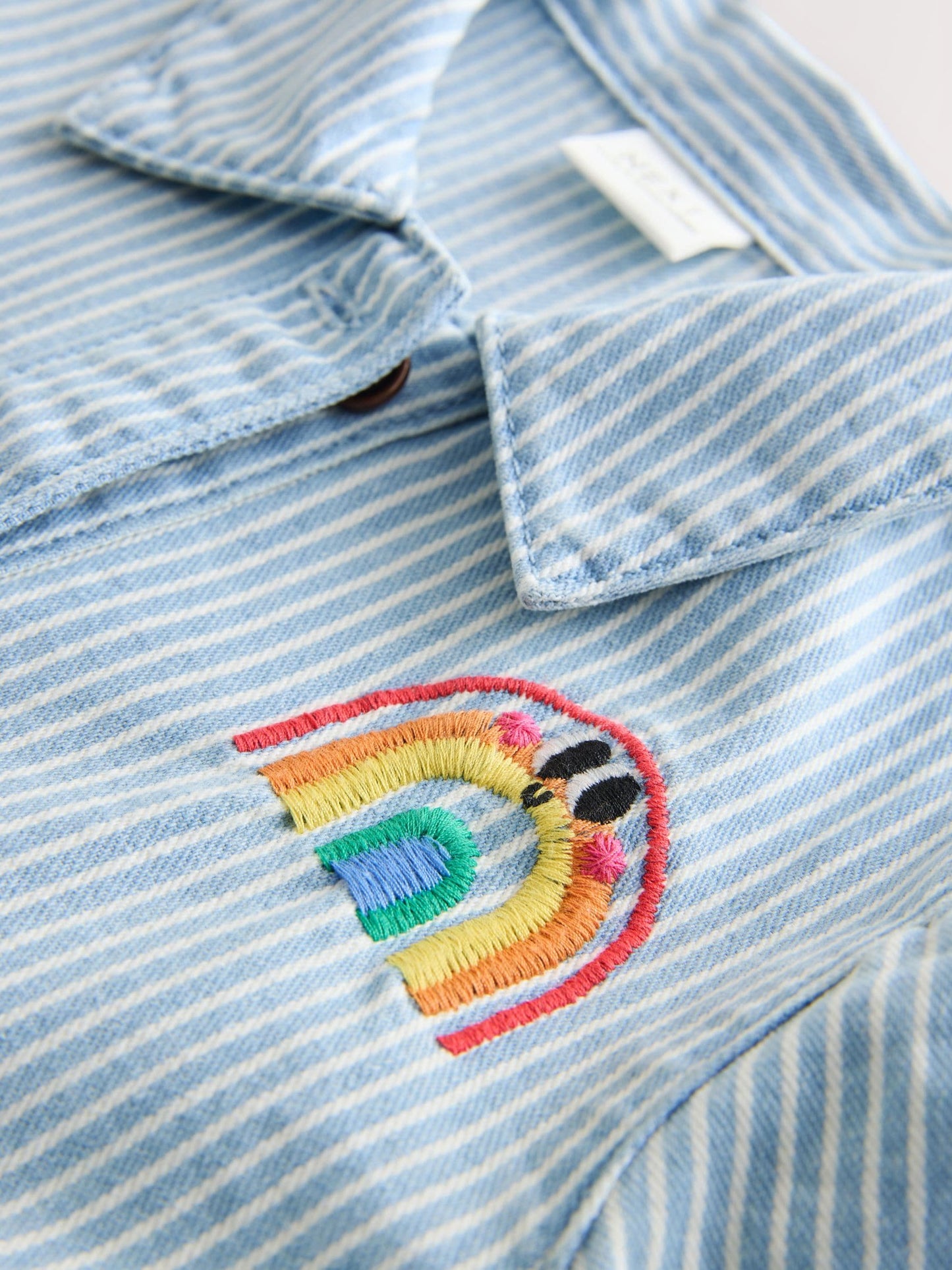 Blue Stripe Long Sleeve Cotton Dress (3mths-8yrs) image 6