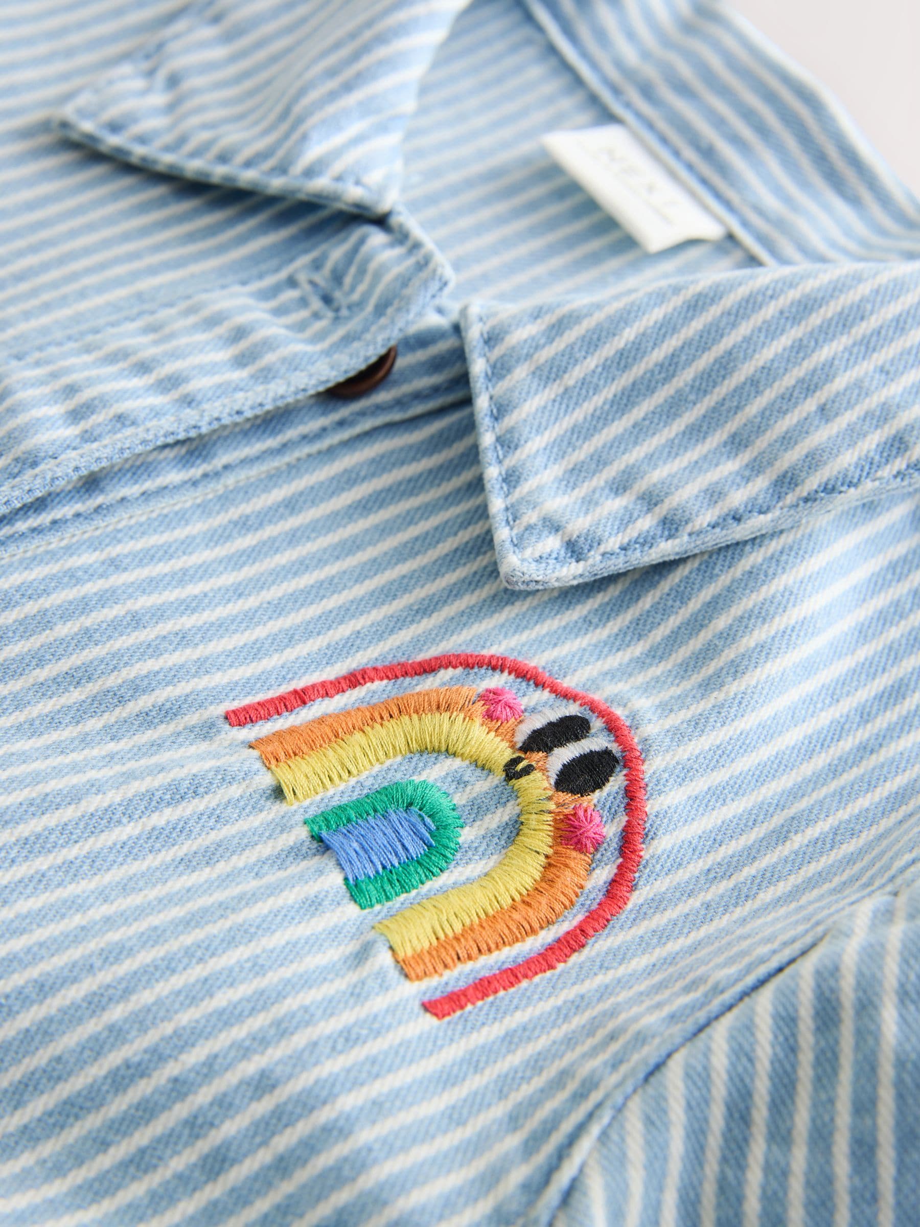 Blue Stripe Long Sleeve Cotton Dress (3mths-8yrs) image 6