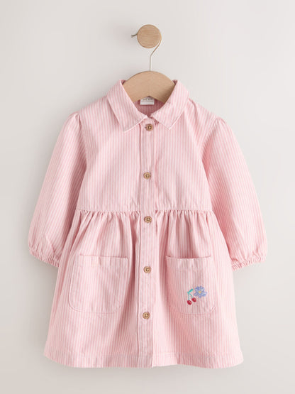 Pink Stripe Long Sleeve Cotton Dress (3mths-8yrs) image 5