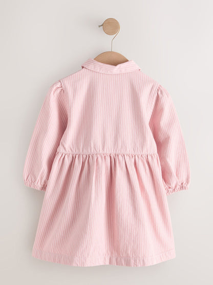 Pink Stripe Long Sleeve Cotton Dress (3mths-8yrs) image 6
