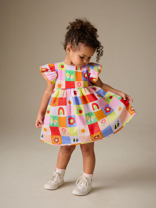 Dsiney Kidz - Multi Character Ric Rac Frill Sleeve Dress (3mths-8yrs) image 1