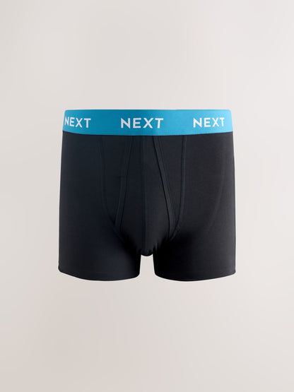Dsiney Kidz - Blue/ Black Waistbands 5 Pack A-Front Cotton Rich Boxers image 5