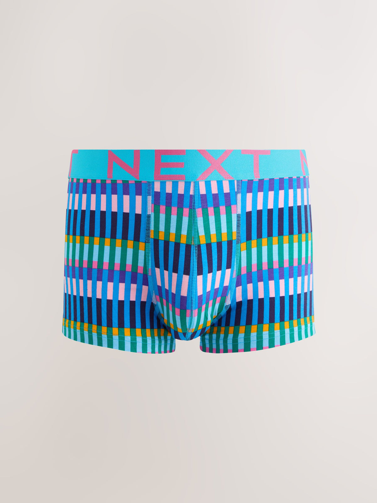 Dsiney Kidz - Bright Blue/Purple Geo 5 Pack Hipster Cotton Rich Boxers image 2