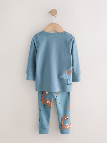 Navy/Grey Dinosaur Snuggle Pyjamas 3 Pack (9mths-8yrs) image 4