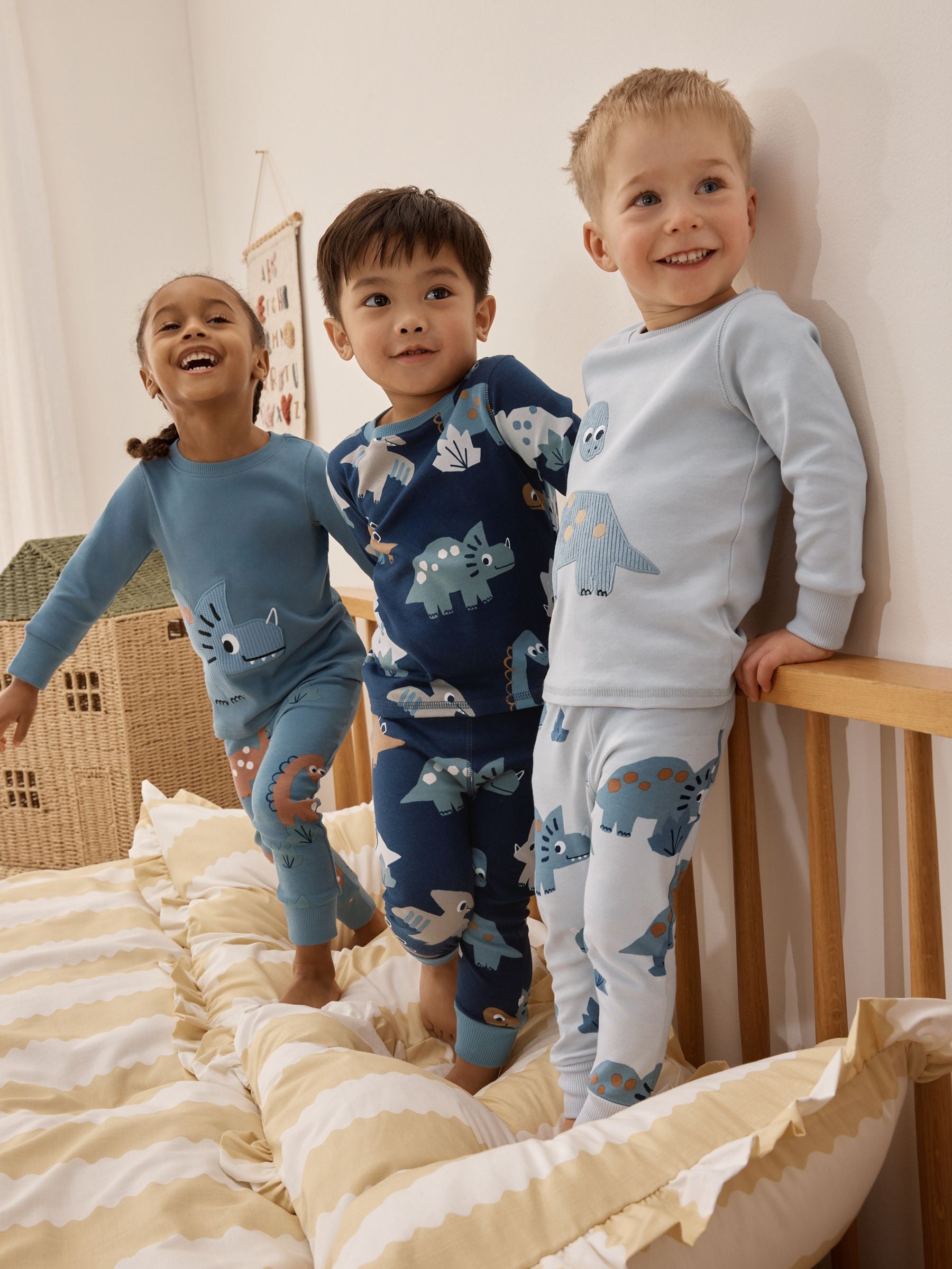 Navy/Grey Dinosaur Snuggle Pyjamas 3 Pack (9mths-8yrs) image 6