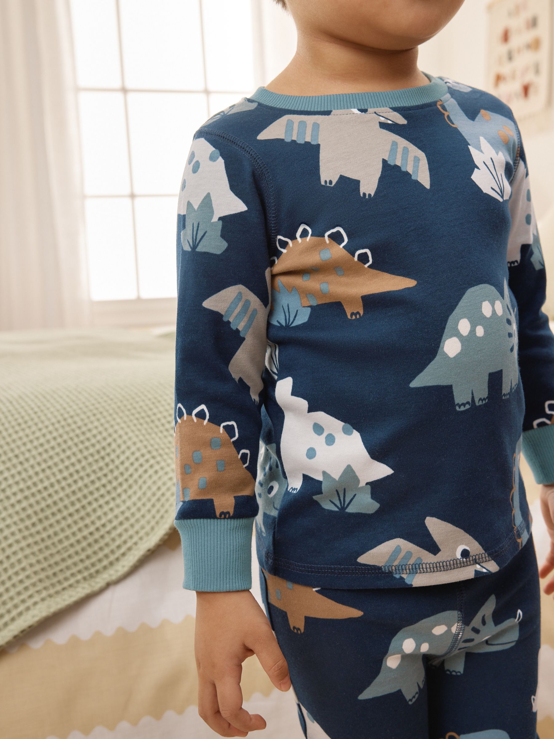 Navy/Grey Dinosaur Snuggle Pyjamas 3 Pack (9mths-8yrs) image 8