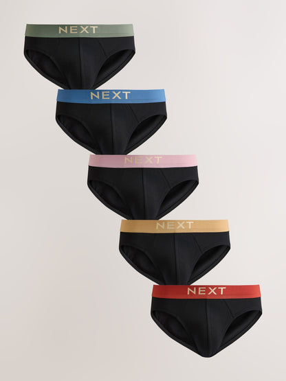 Dsiney Kidz - Black Pastel Waistband 5 Pack Cotton Rich Briefs image 1