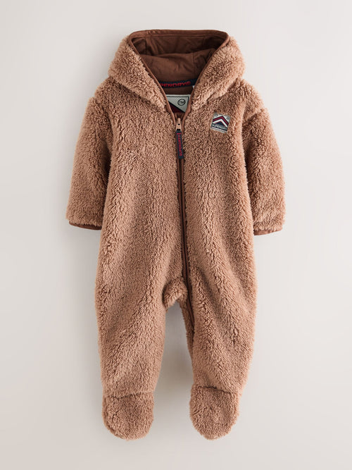 Superdry Brown Teddy Fleece Pramsuit image 1
