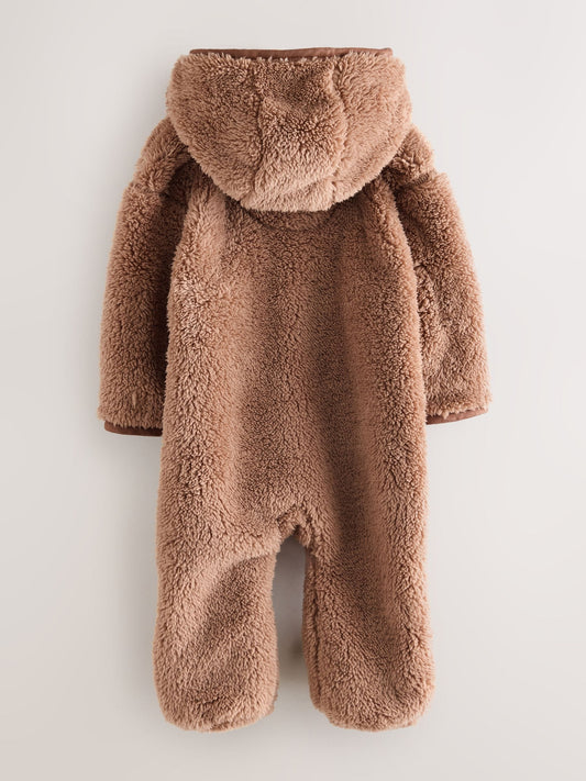 Superdry Brown Teddy Fleece Pramsuit image 2