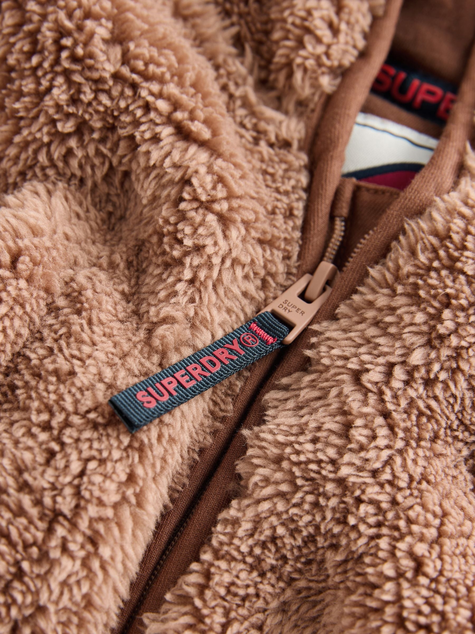 Superdry Brown Teddy Fleece Pramsuit image 3