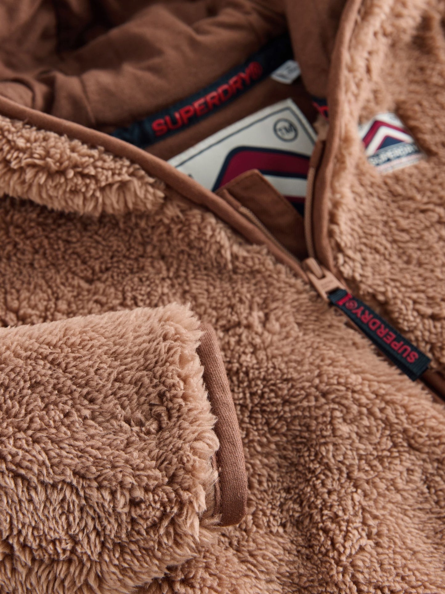 Superdry Brown Teddy Fleece Pramsuit image 5