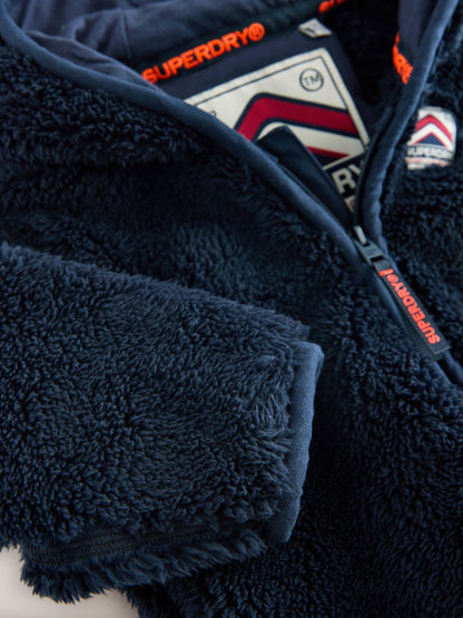 Superdry Blue Teddy Fleece Pramsuit image 5