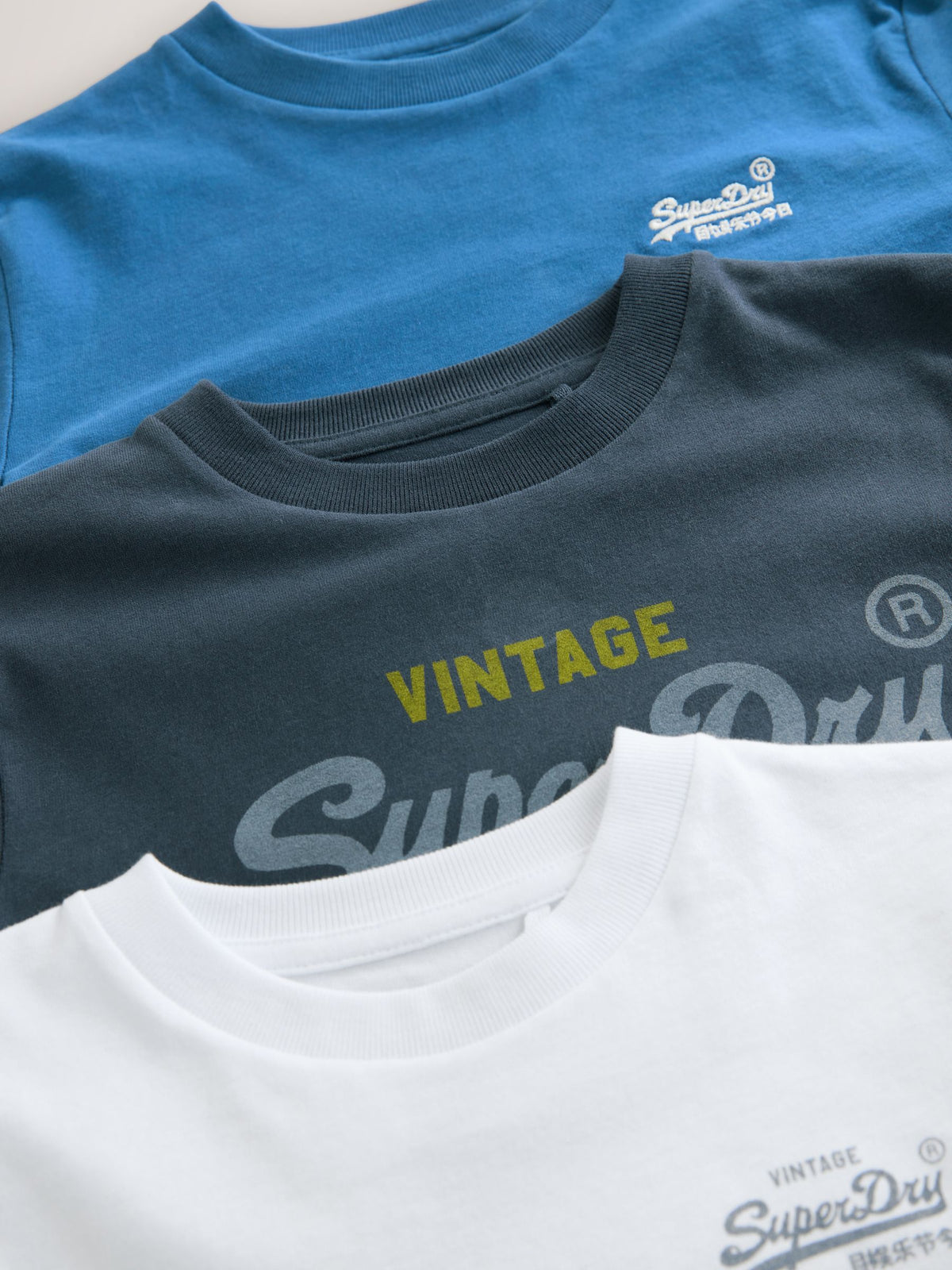 Dsiney Kidz - Superdry Blue White T-Shirts 3 Pack image 6