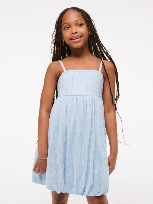 Abercrombie & Fitch Blue High Neck Sequin Mini Dress - image 1