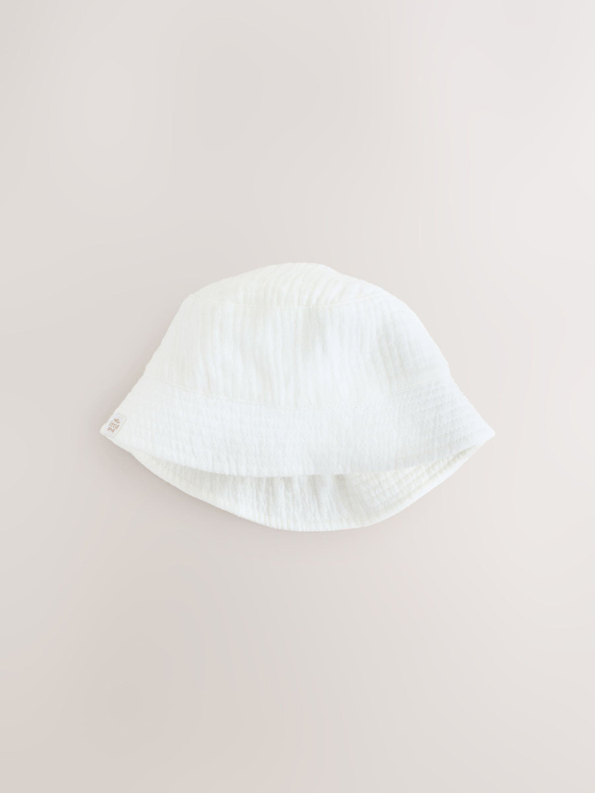 White Crinkle Baby Bucket Hat image 1