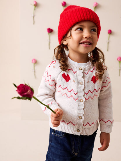 Dsiney Kidz - Ecru Heart Yoke Cardigan (3mths-7yrs) image 1