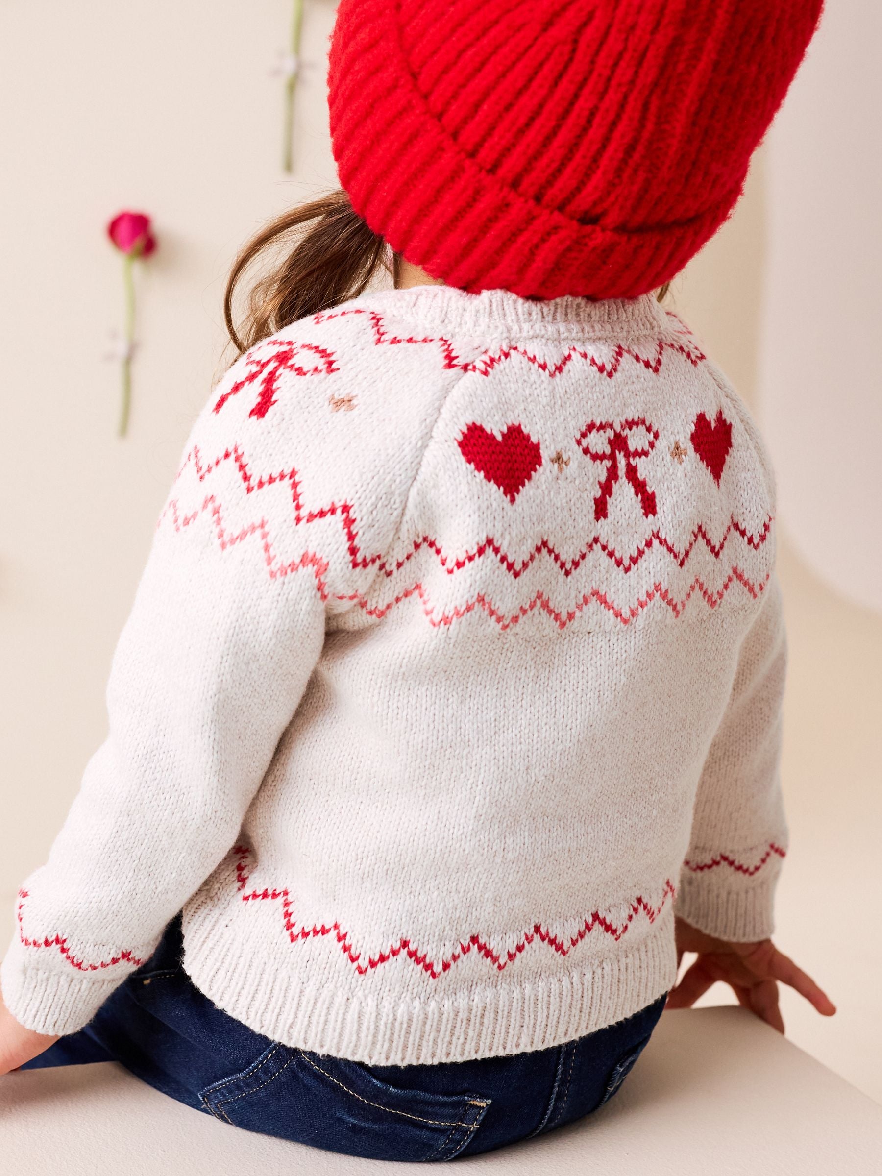 Dsiney Kidz - Ecru Heart Yoke Cardigan (3mths-7yrs) image 3