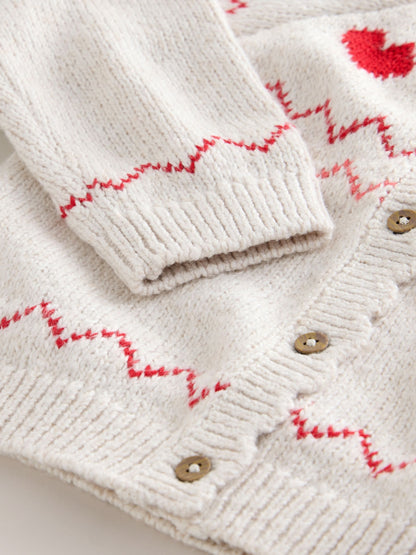 Dsiney Kidz - Ecru Heart Yoke Cardigan (3mths-7yrs) image 7