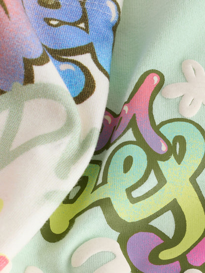 Dsiney Kidz - Green Graffiti T-Shirt and Cycling Shorts Set (3-16yrs) image 10