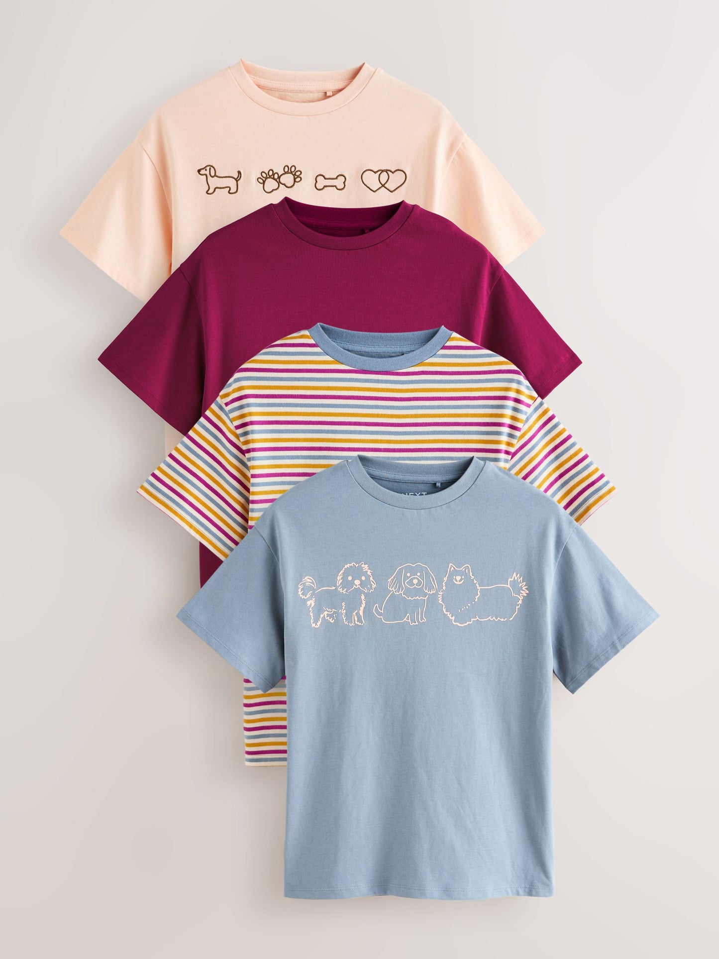 Dsiney Kidz - Dog Graphic Oversized Graphic T-Shirts 4 Pack (3-16yrs) image 1