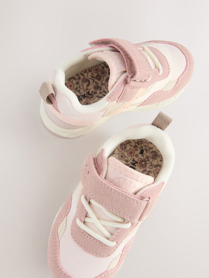 Pink Wide Fit (G) Elastic Lace Touch Fasten Trainers image 6