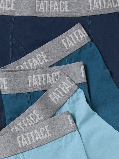 Dsiney Kidz - FatFace 3 Pack Teal/Blue/Navy Plain Boxers image 2
